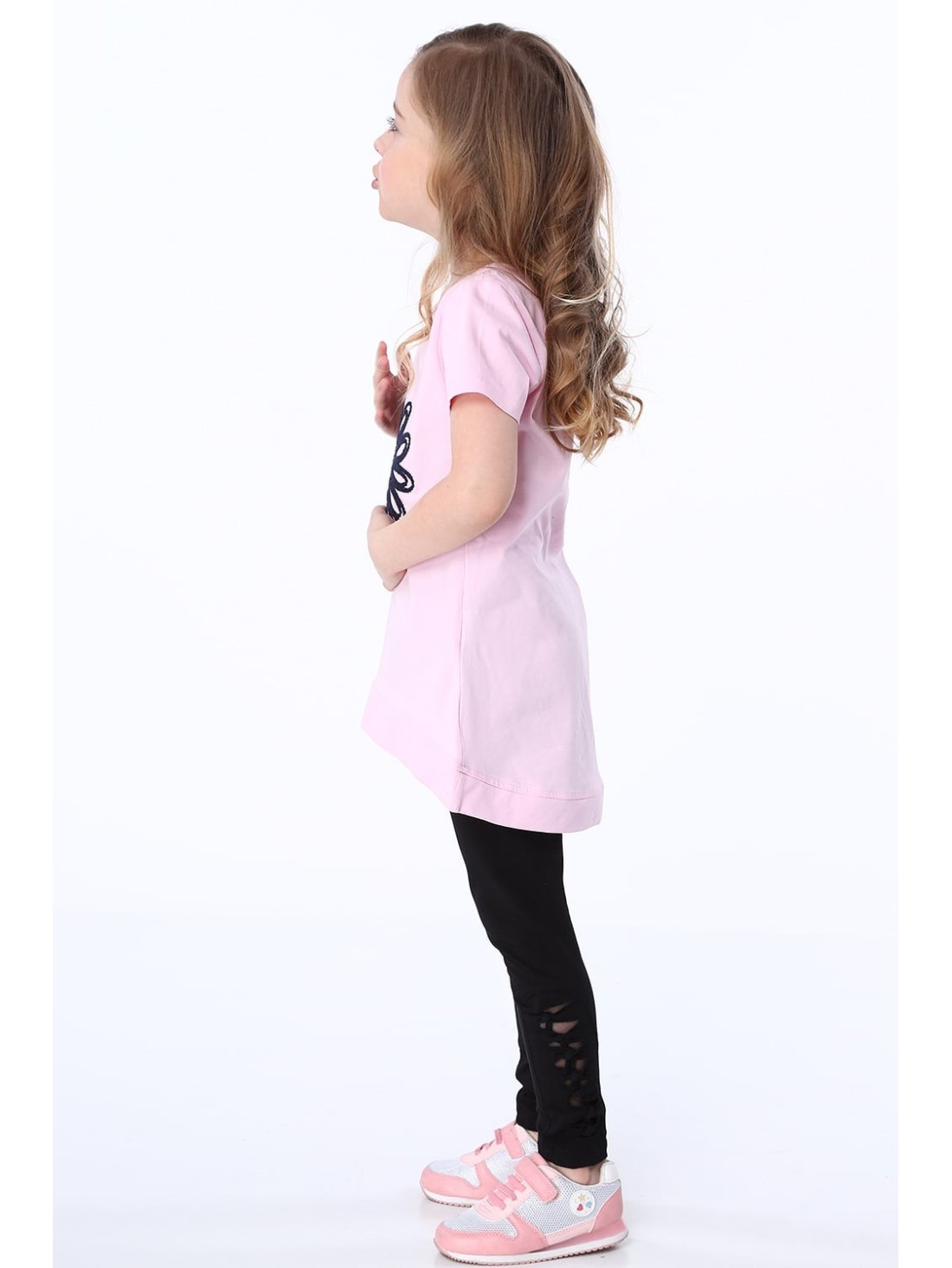 Tunic with a flower, light pink NDZ8210 - Online store - Boutique